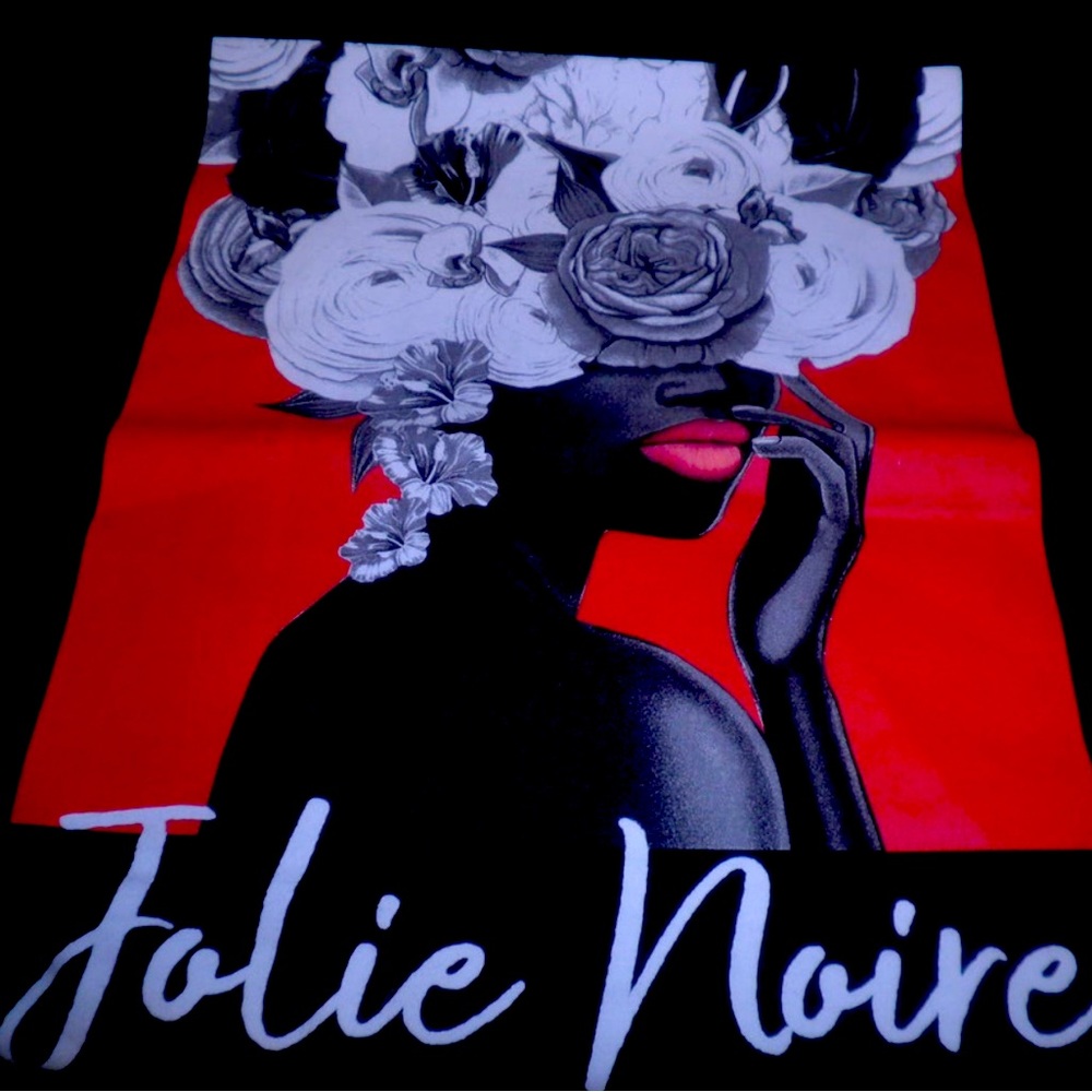Jolie Noire Women's Black Is Beautiful Graphic Print Short Sleeve T Medium&Small